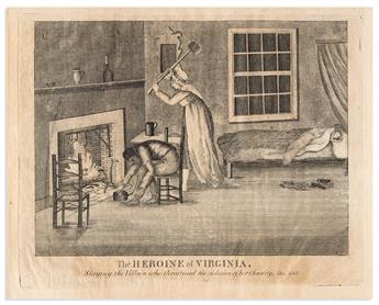 (VIRGINIA.) The Heroine of Virginia, Slaying the Villain who Threatened the Violation of her Chastity.